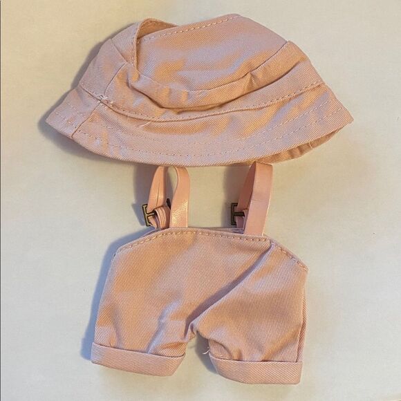 Labubu Luxury Designer Pink Overalls & Bucket Hat Labubu Outfit - Picture 5 of 6